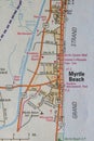 Map of Myrtle Beach, SC Royalty Free Stock Photo