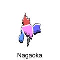 Map of Nagaoka City design, Japanese Country location in Asia Template, Suitable for your company