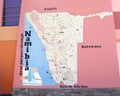 Map Namibia pink building, Luderitz, Namibia