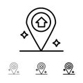 Map, Navigation, House Bold and thin black line icon set Royalty Free Stock Photo