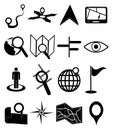 Map navigation icons set Royalty Free Stock Photo