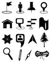 Map navigation icons set Royalty Free Stock Photo