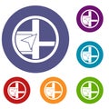 Map navigation icons set Royalty Free Stock Photo