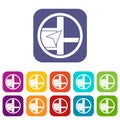 Map navigation icons set Royalty Free Stock Photo
