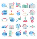 Map and Navigation Isolated Vector Icons set that can easily modify or edit Map and Navigation Isolated Vector Icons set that can Royalty Free Stock Photo