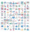 Map and Navigation Isolated Vector Icons set that can easily modify or edit Royalty Free Stock Photo