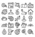 Map and Navigation Isolated Vector Icons set that can easily modify or edit