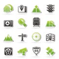 Map, navigation and Location Icons Royalty Free Stock Photo