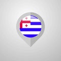 Map Navigation pointer with Ajaria flag design vector Royalty Free Stock Photo