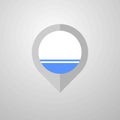 Map Navigation pointer with Altai Republic flag design vector Royalty Free Stock Photo