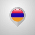 Map Navigation pointer with Armenia flag design vector Royalty Free Stock Photo