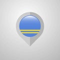 Map Navigation pointer with Aruba flag design vector Royalty Free Stock Photo