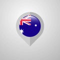 Map Navigation pointer with Australia flag design vector Royalty Free Stock Photo