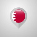 Map Navigation pointer with Bahrain flag design vector Royalty Free Stock Photo