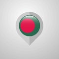 Map Navigation pointer with Bangladesh flag design vector Royalty Free Stock Photo