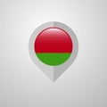 Map Navigation pointer with Belarus flag design vector Royalty Free Stock Photo