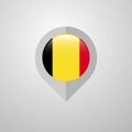 Map Navigation pointer with Belgium flag design vector Royalty Free Stock Photo