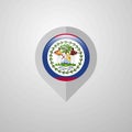 Map Navigation pointer with Belize flag design vector Royalty Free Stock Photo