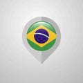 Map Navigation pointer with Brazil flag design vector Royalty Free Stock Photo