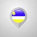 Map Navigation pointer with Buryatia flag design vector Royalty Free Stock Photo