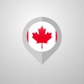 Map Navigation pointer with Canada flag design vector Royalty Free Stock Photo