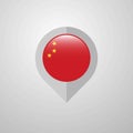 Map Navigation pointer with China flag design vector Royalty Free Stock Photo