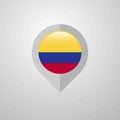 Map Navigation pointer with Colombia flag design vector Royalty Free Stock Photo