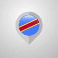 Map Navigation pointer with Comoros flag design vector Royalty Free Stock Photo