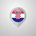 Map Navigation pointer with Croatia flag design vector Royalty Free Stock Photo