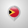 Map Navigation pointer with East Timor flag design vector Royalty Free Stock Photo