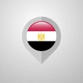 Map Navigation pointer with Egypt flag design vector Royalty Free Stock Photo
