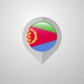 Map Navigation pointer with Eritrea flag design vector Royalty Free Stock Photo