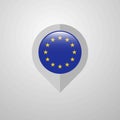 Map Navigation pointer with European Union flag design vector Royalty Free Stock Photo