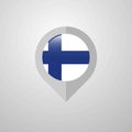 Map Navigation pointer with Finland flag design vector Royalty Free Stock Photo