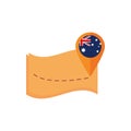 Map navigation pointer flag australia icon on white background Royalty Free Stock Photo