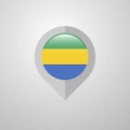 Map Navigation pointer with Gabon flag design vector Royalty Free Stock Photo