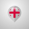 Map Navigation pointer with Georgia flag design vector Royalty Free Stock Photo