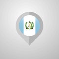 Map Navigation pointer with Guatemala flag design vector Royalty Free Stock Photo