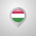 Map Navigation pointer with Hungary flag design vector Royalty Free Stock Photo