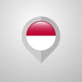 Map Navigation pointer with Indonesia flag design vector Royalty Free Stock Photo