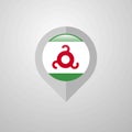 Map Navigation pointer with Ingushetia flag design vector Royalty Free Stock Photo