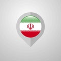 Map Navigation pointer with Iran flag design vector Royalty Free Stock Photo