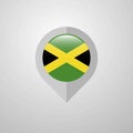 Map Navigation pointer with Jamaica flag design vector Royalty Free Stock Photo