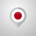 Map Navigation pointer with Japan flag design vector Royalty Free Stock Photo