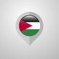Map Navigation pointer with Jordan flag design vector Royalty Free Stock Photo