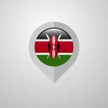 Map Navigation pointer with Kenya flag design vector Royalty Free Stock Photo