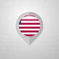Map Navigation pointer with Liberia flag design vector Royalty Free Stock Photo
