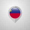 Map Navigation pointer with Liechtenstein flag design vector Royalty Free Stock Photo