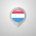 Map Navigation pointer with Luxembourg flag design vector Royalty Free Stock Photo