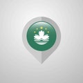 Map Navigation pointer with Macau flag design vector Royalty Free Stock Photo